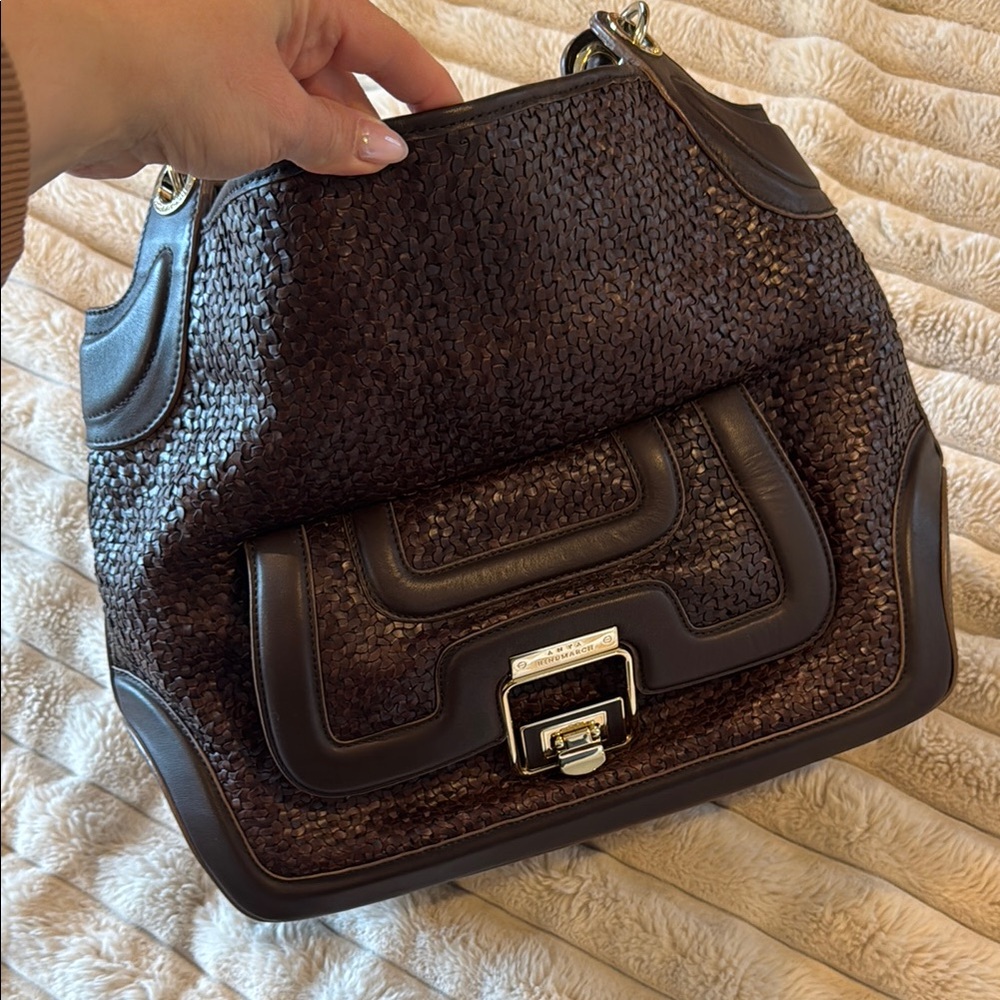 Anya Hindemarch large Brown Woven Leather Handbag